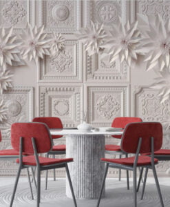 3D Pattern Wall Panels Flowers Wallpaper Mural