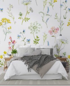 Soft Flower Pattern Wallpaper Mural