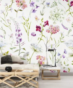 Soft Color Flowers Wallpaper Mural