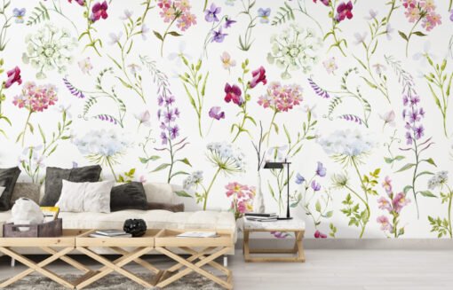 Soft Color Flowers Wallpaper Mural