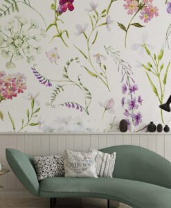 Soft Color Flowers Wallpaper Mural