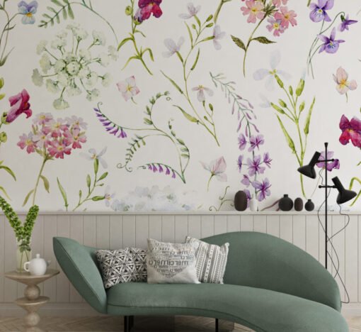 Soft Color Flowers Wallpaper Mural