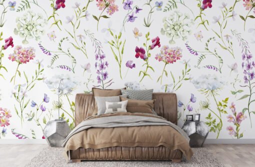 Soft Color Flowers Wallpaper Mural