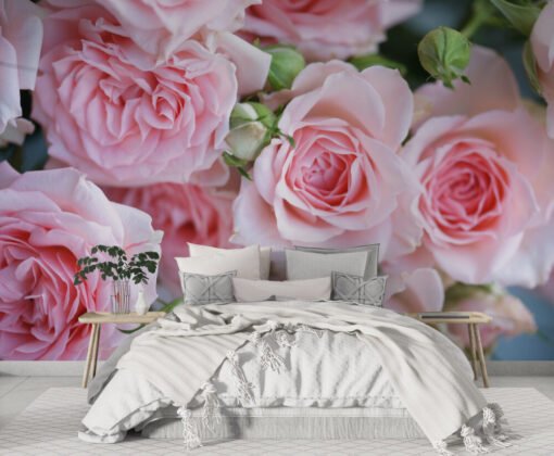 Pink 3D Roses Wallpaper Mural