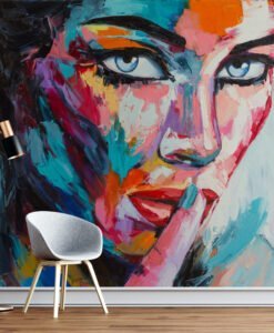 Oil Painting Colorful Woman Wallpaper Mural