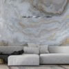 Gold and White Marble Pattern Wallpaper Mural