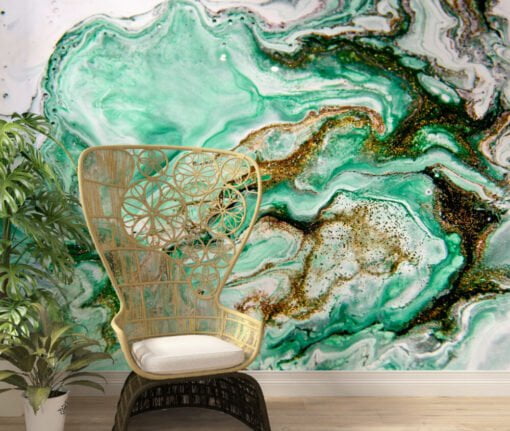 Green Marble Pattern Wallpaper Mural