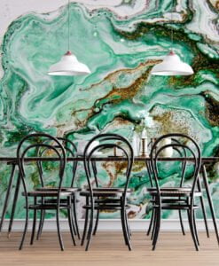 Green Marble Pattern Wallpaper Mural