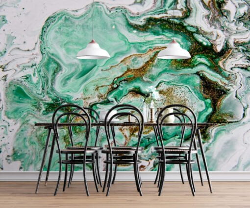 Green Marble Pattern Wallpaper Mural