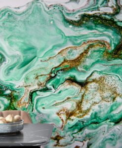 Green Marble Pattern Wallpaper Mural