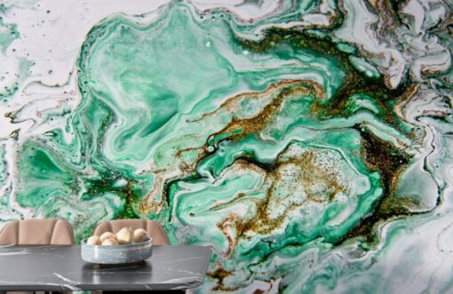 Green Marble Pattern Wallpaper Mural