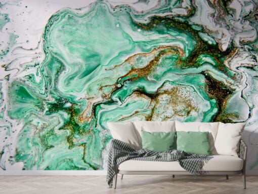 Green Marble Pattern Wallpaper Mural