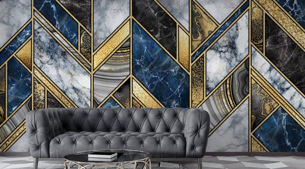 Geometric Marble Pattern Wallpaper Mural