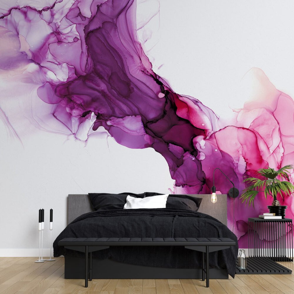 Purple Marble Patterned Modern Wallpaper Mural