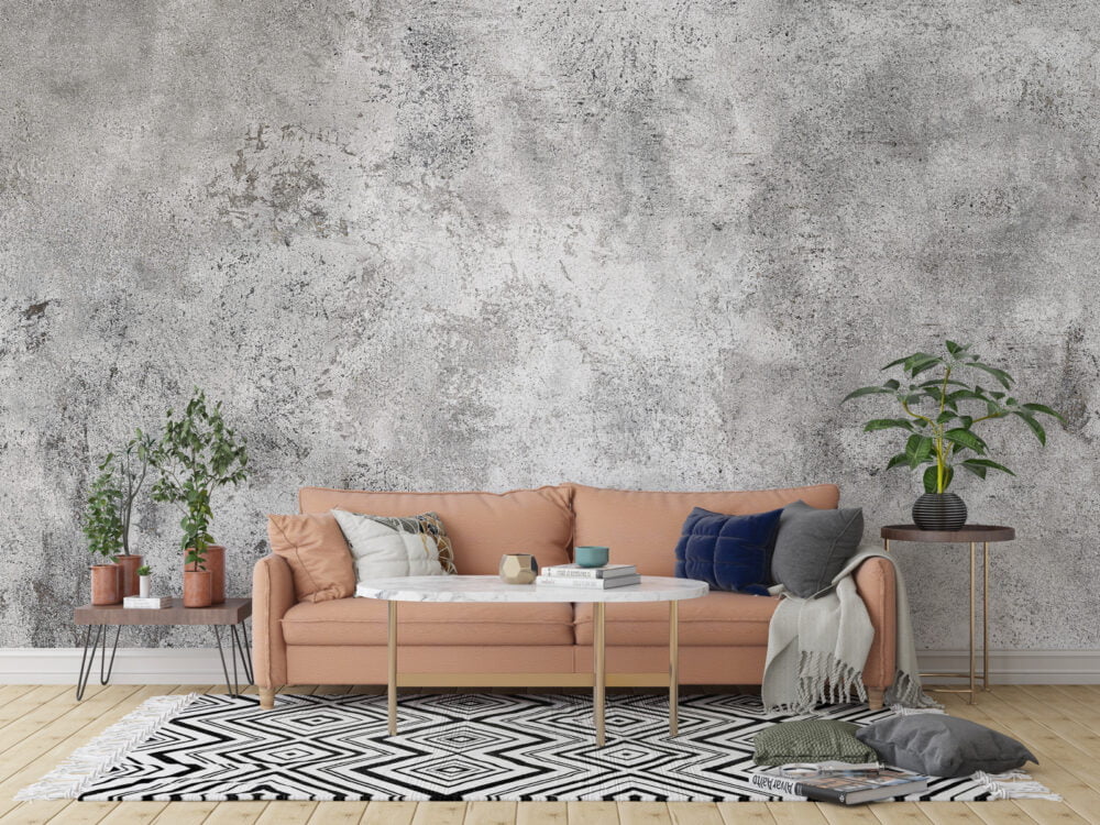 Concrete Textured Wall Look Wallpaper Mural