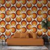 Bohemian Orange Patterns Wallpaper Mural