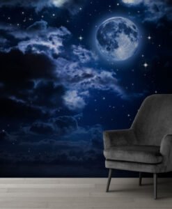 Sky and Moon Landscape Wallpaper Mural