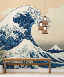 Big Waves and Mountain Wallpaper Mural