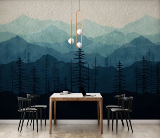 Mountain Landscape Effect Wallpaper Mural