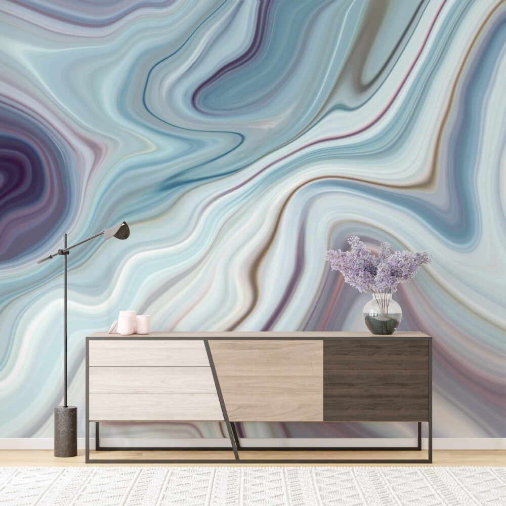 Blurred Pattern Blue Tones Wallpaper Mural