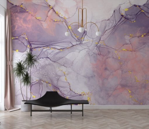 Lilac Marble Pattern Wallpaper Mural