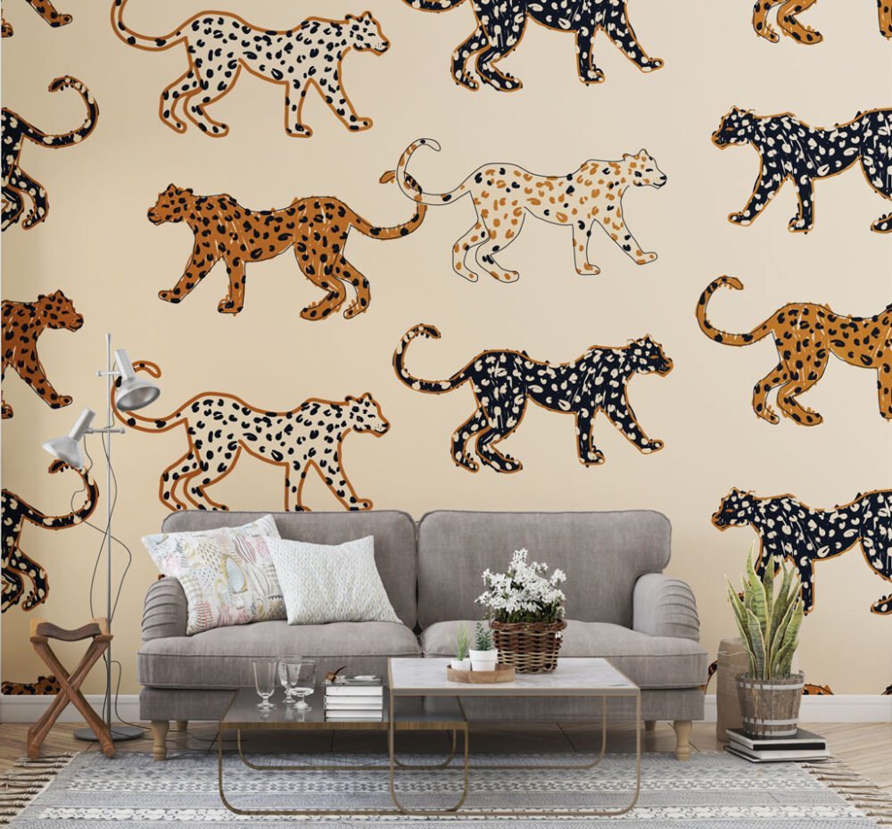 Colorful Tigers Wallpaper Mural