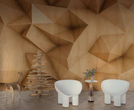 3D Look Wood Pattern Wallpaper Mural