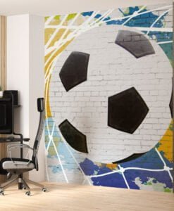 Big Soccer Ball Drawing Look Wallpaper Mural