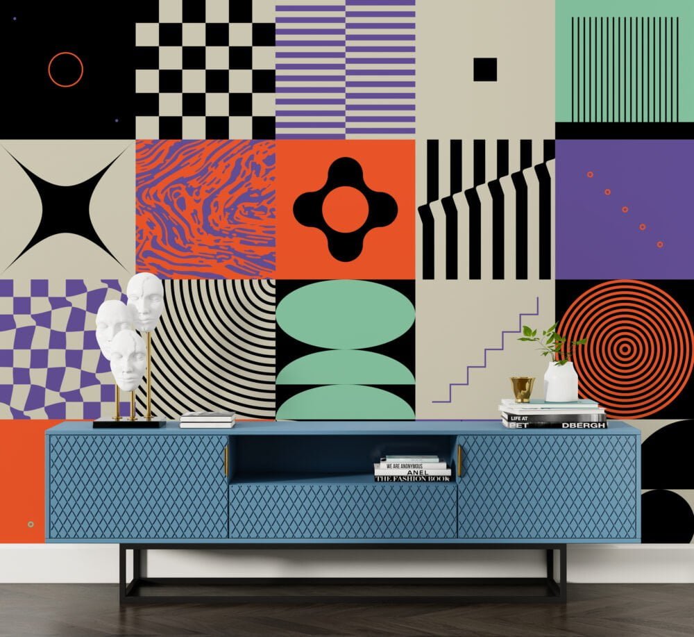 Colorful Patterns Modern Wallpaper Mural