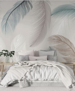Soft Color Feathers Wallpaper Mural