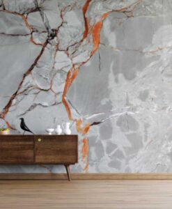 Orange Marble Pattern Wallpaper Mural