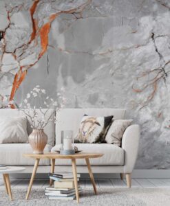 Orange Marble Pattern Wallpaper Mural