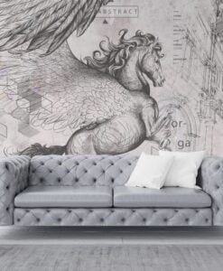 Da Vinci’s Pegasus Art Design Wallpaper Mural