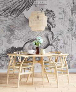 Da Vinci’s Pegasus Art Design Wallpaper Mural