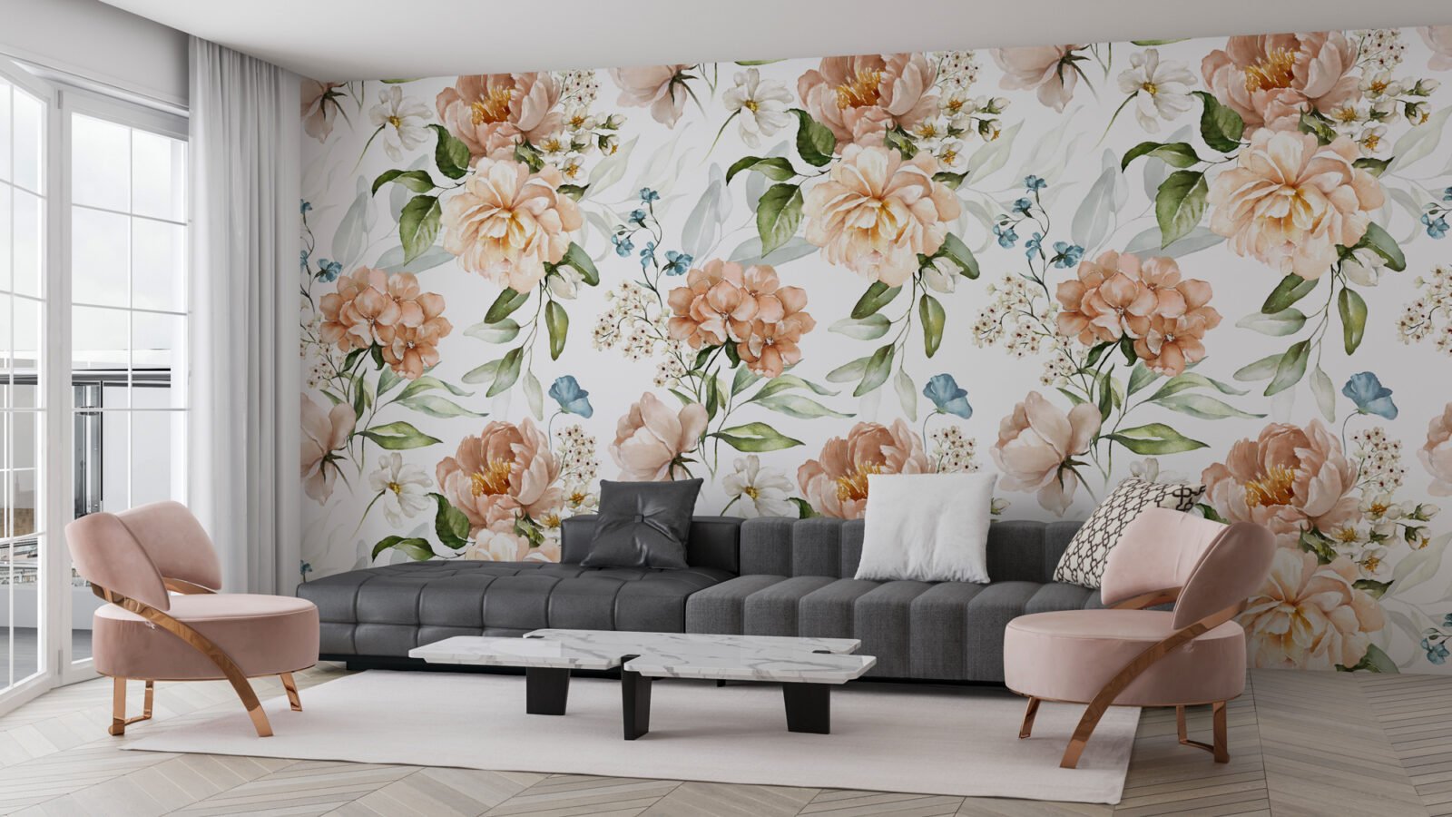 Spring Flowers Design Wallpaper Mural