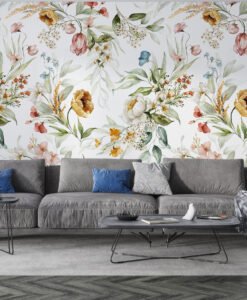 Charming Flowers Design Wallpaper Mural