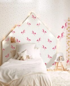 Princess Unicorns Wallpaper in Pink
