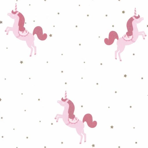 Princess Unicorns Wallpaper in Pink