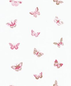 Let's Fly Wallpaper in Soft Pink Fuchsia Pink & Gold