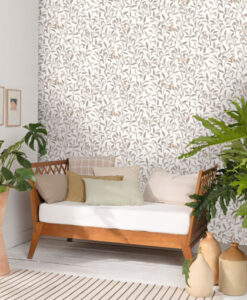 Sweet Wallpaper in Taupe & Gold