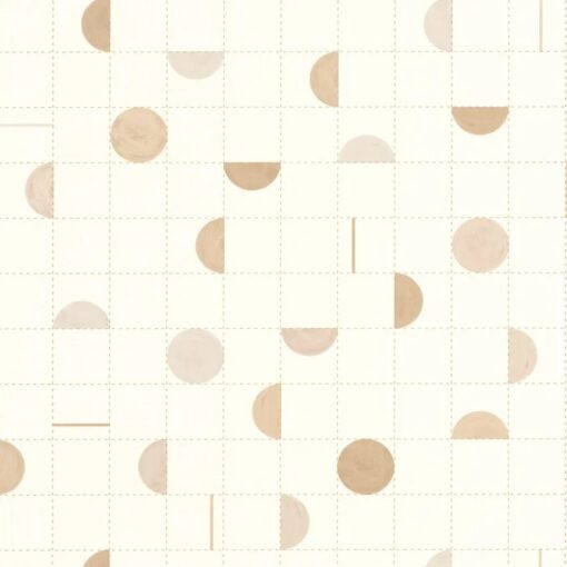 Jump Around Wallpaper in Golden White Beige