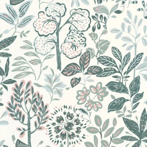 Louise Wallpaper in Green Grey