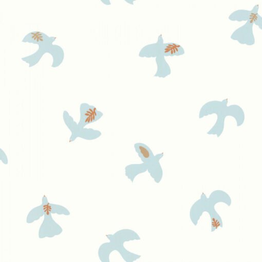 Colombe Wallpaper in White & Blue by Caselio