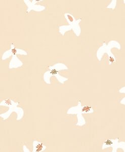 Colombe Wallpaper in Rose and White