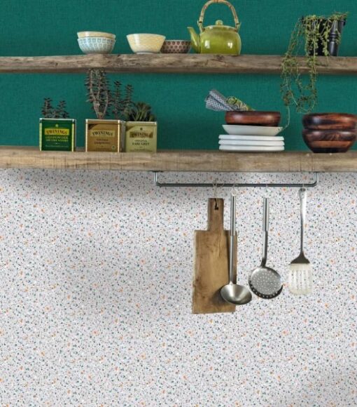 Terrazzo Wallpaper in Green/Orange