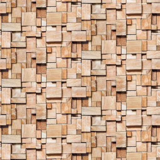 Woods Panoramique Cubes Wallpaper in Brown