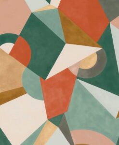 Cubisme Wallpaper in Multicolor