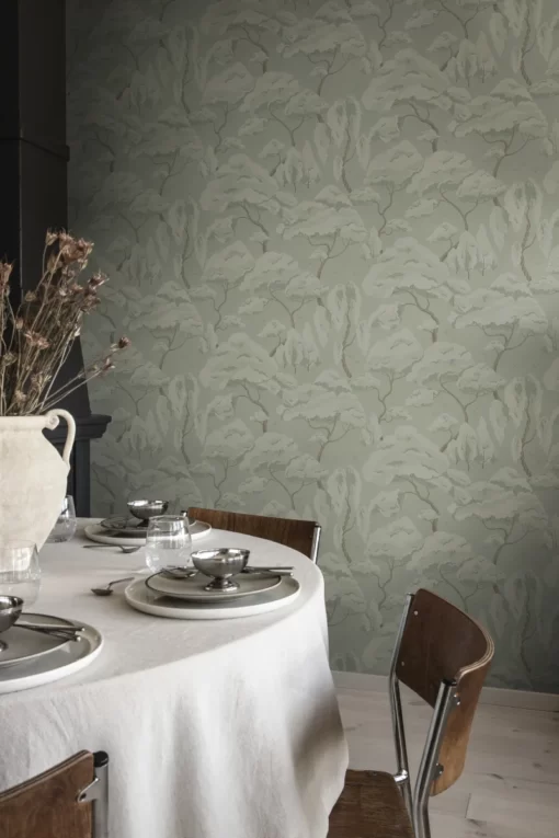 Kristoffer Wallpaper by Sandberg Wallpaper in Sage Green