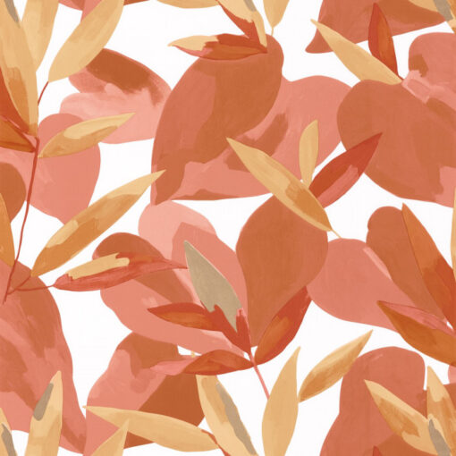 Influence Wallpaper in Terracotta Yellow & Gold