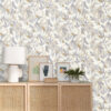 Fauve Wallpaper in Beige Taupe & Gold